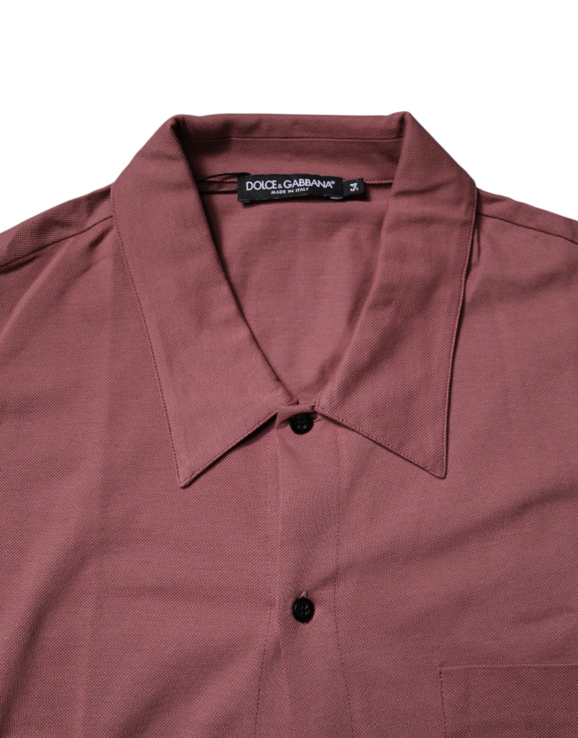 Dolce & Gabbana Dark Pink Button Down Casual Polo Shirt for Men